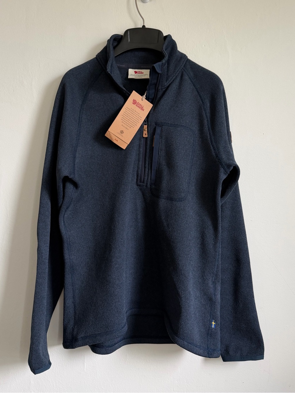 XS Fjallraven Women's Ovik Fleece Half Zip blue Brand new nwt